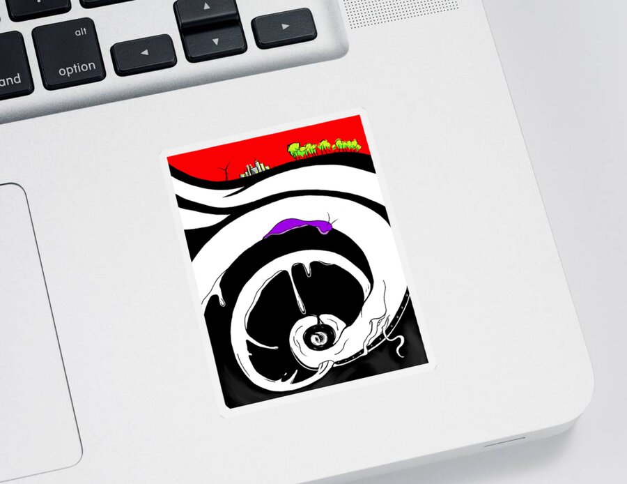 Caterpillar Sticker featuring the digital art Drained by Craig Tilley