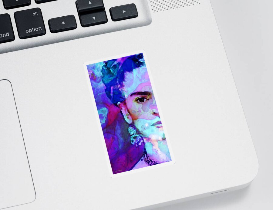 Frida Kahlo Sticker featuring the painting Dreaming of Frida - Art By Sharon Cummings by Sharon Cummings