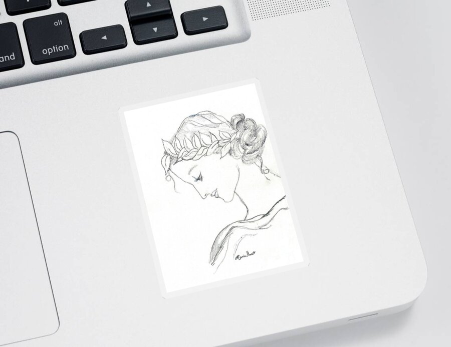 Muse Sticker featuring the drawing Dreaming of the Dance by Maria Hunt