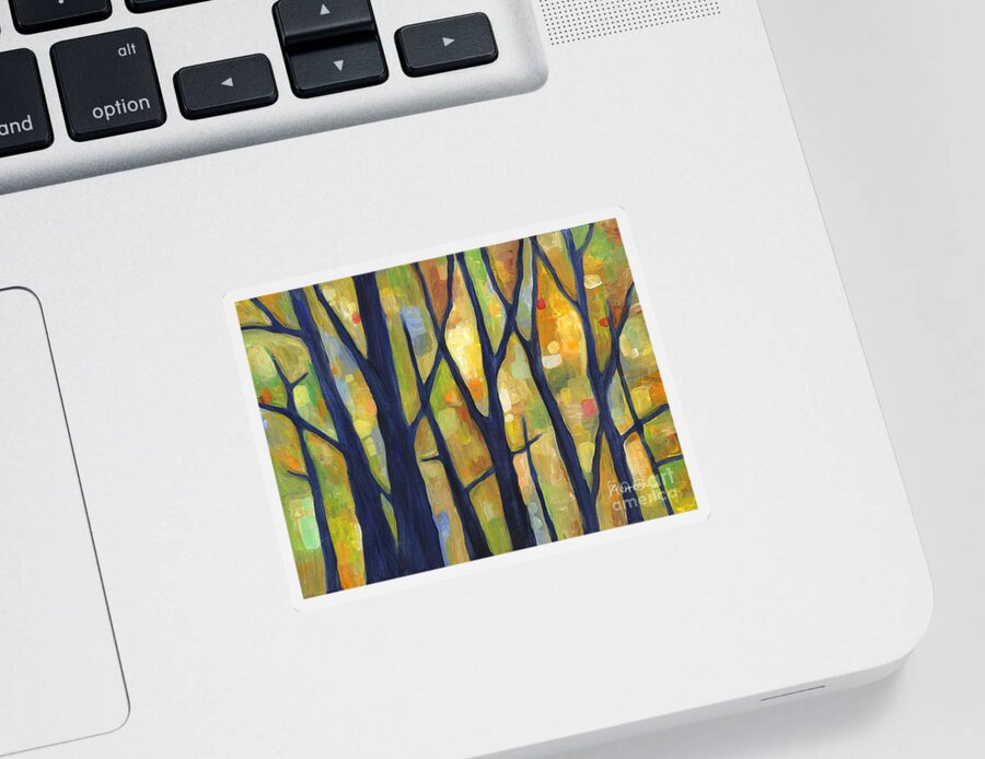 Dreaming Sticker featuring the painting Dreaming Trees 2 by Hailey E Herrera