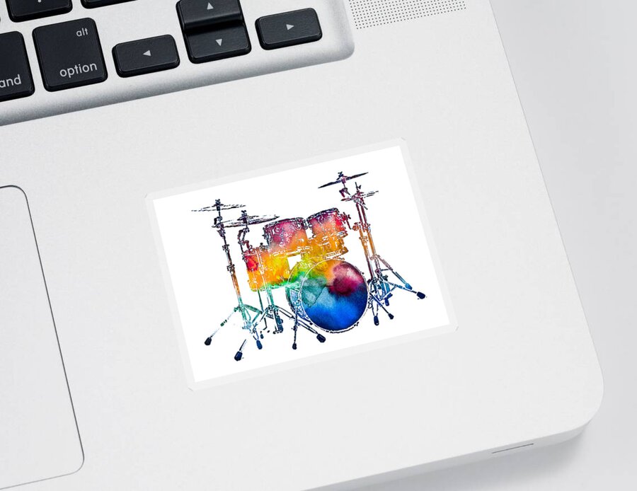 Drums Sticker featuring the photograph Drum Set by Athena Mckinzie