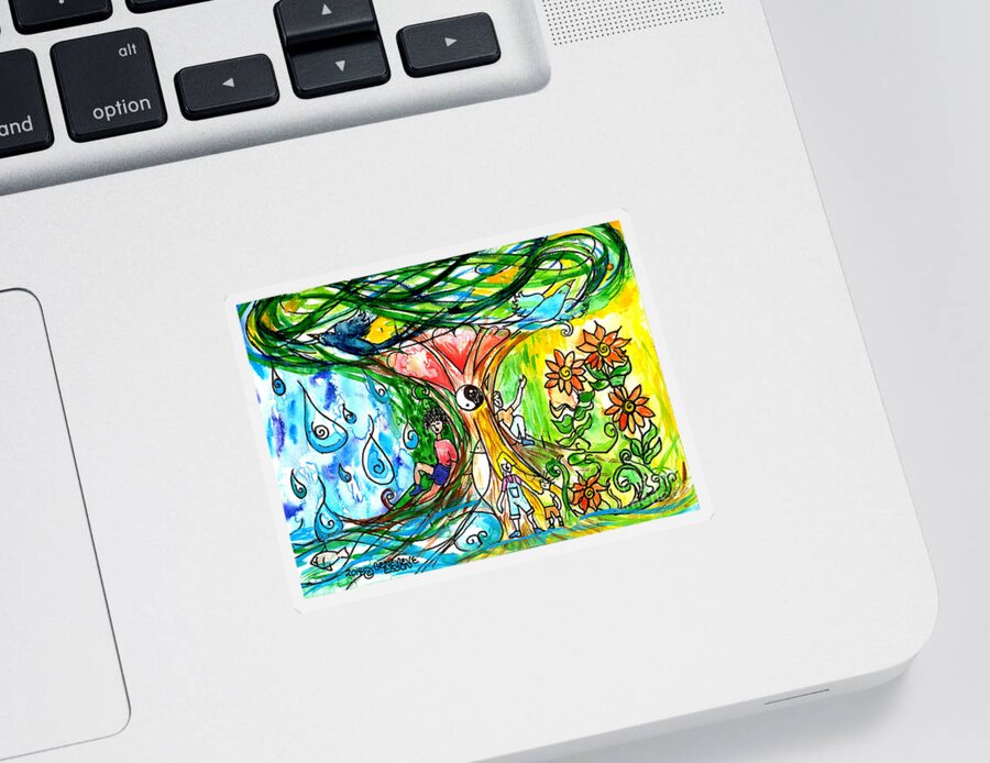 Duality Sticker featuring the painting Dual Nature by Genevieve Esson