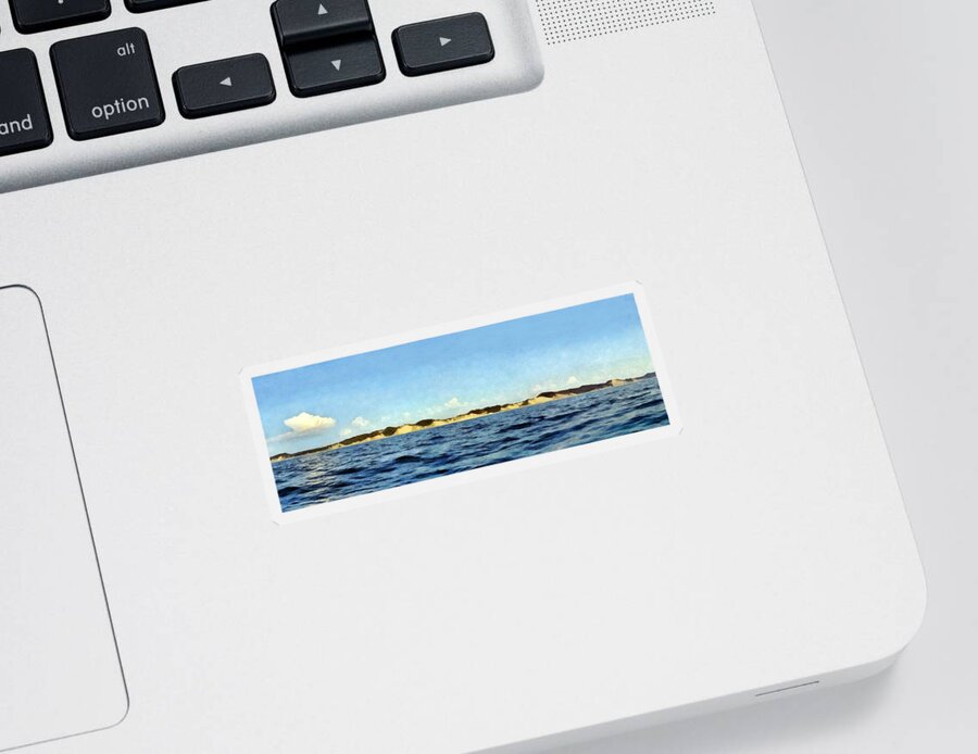 Lake Sticker featuring the painting Dunes Panorama by Michelle Calkins