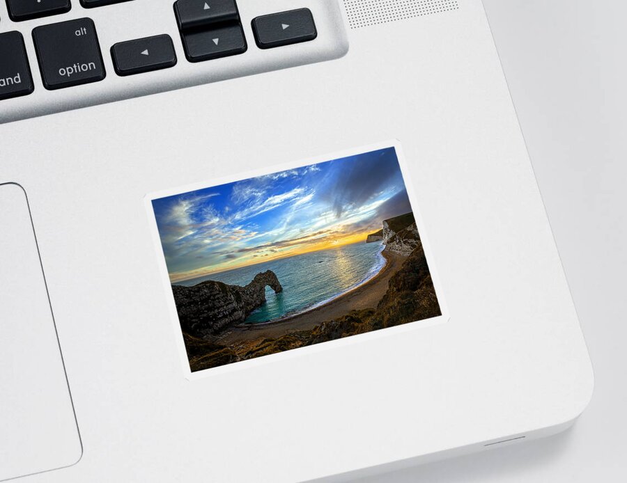 Durdle Door Sticker featuring the photograph Durdle Door Sunset by Ian Good