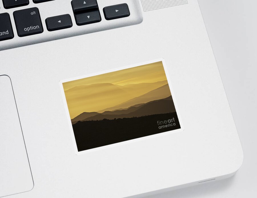 Landscape Sticker featuring the photograph Dusk Over the Spanish Hills of Andalusia by Heiko Koehrer-Wagner