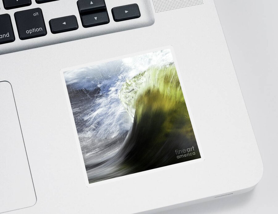 Heiko Sticker featuring the photograph Dynamic River Wave by Heiko Koehrer-Wagner