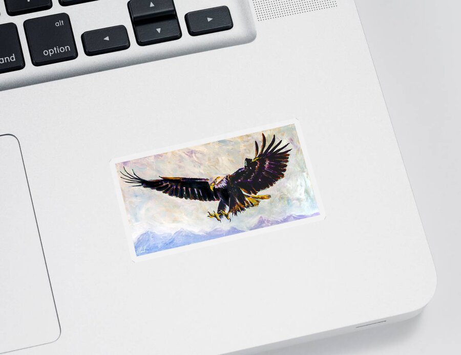 Bald Eagle Sticker featuring the painting Eagle by Steve Gamba