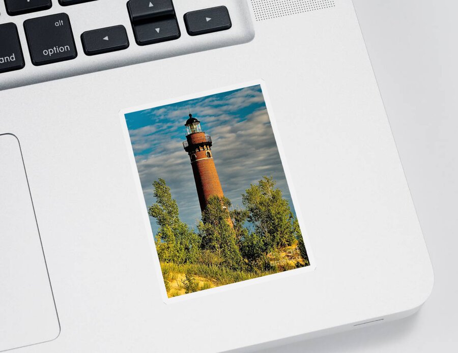 Lighthouse Sticker featuring the photograph Early Light at Little Sable by Nick Zelinsky Jr