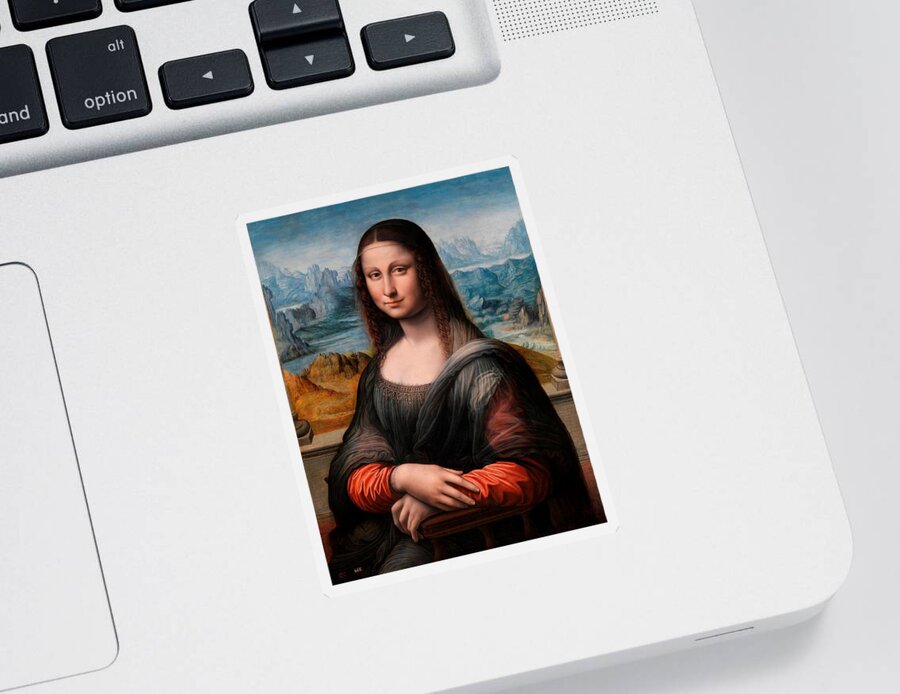 Leonardo Da Vinci Sticker featuring the painting El Prado La Gioconda by Leonardo da Vinci