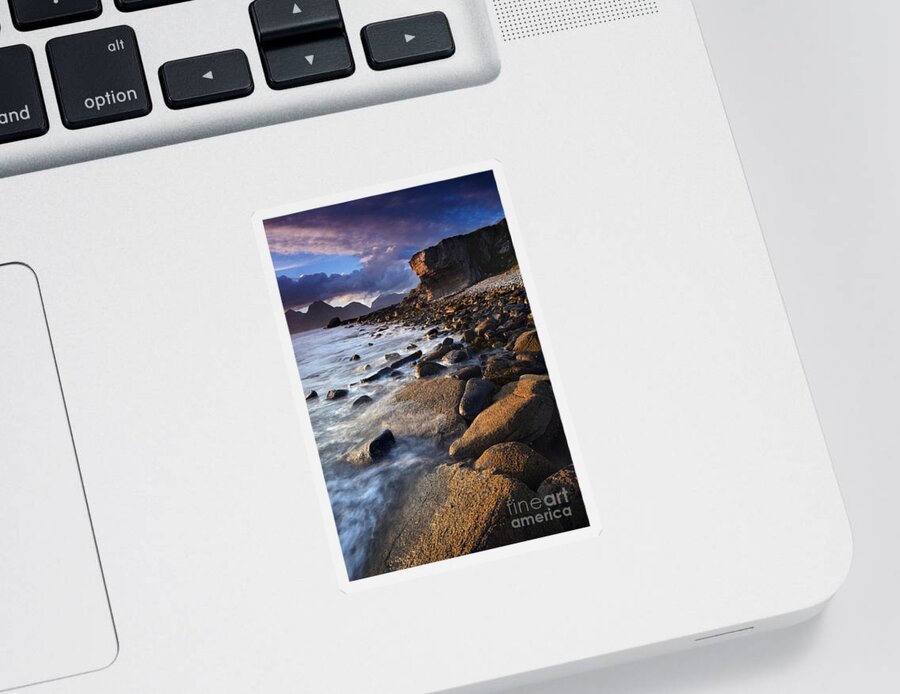 Coast Sticker featuring the photograph Elgol Sunset by David Lichtneker
