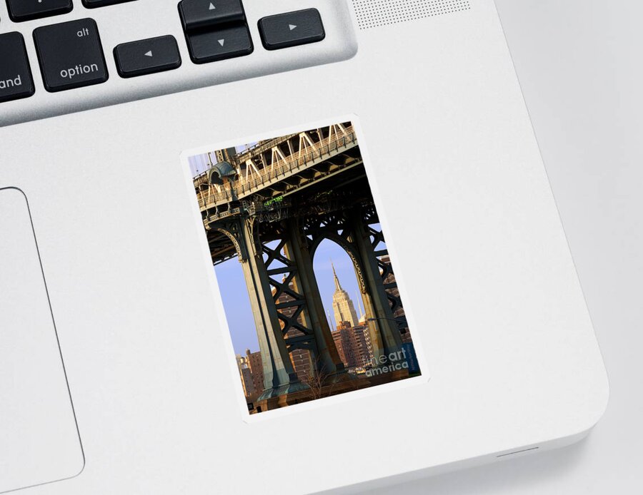 New York Sticker featuring the photograph Empire State Building by Brian Jannsen