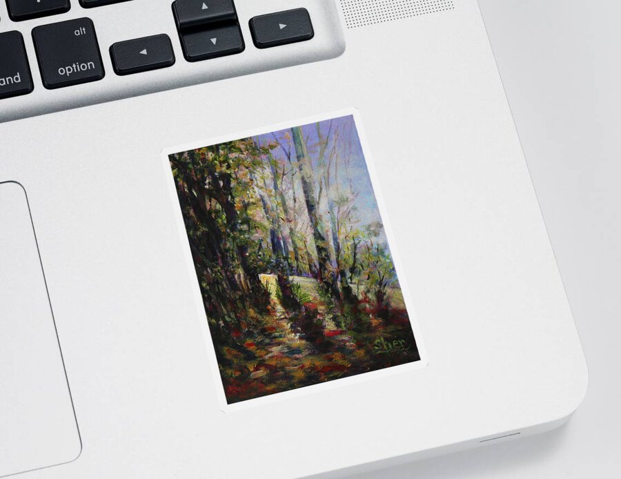 Oil Sticker featuring the painting Enchanted forest by Sher Nasser