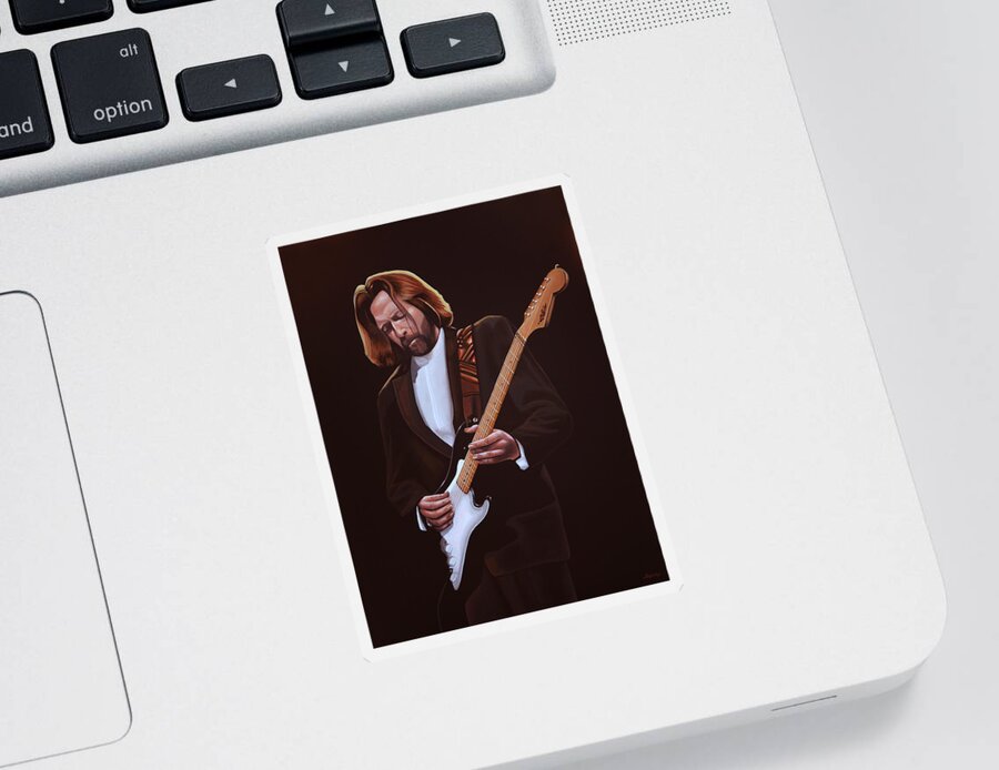 Eric Clapton Sticker featuring the painting Eric Clapton Painting by Paul Meijering