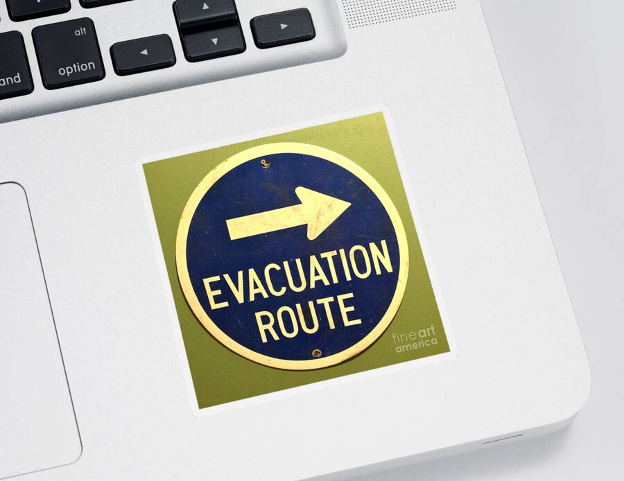 Evacuation Route Sticker featuring the photograph Evacuation Route by M West
