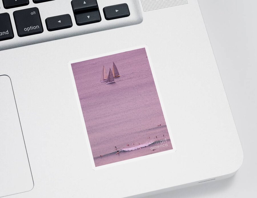 Sailing Sticker featuring the photograph Evening Pink by Mary Deal