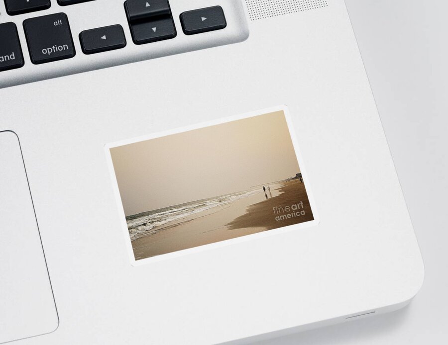 Beach Sticker featuring the photograph Evening Walk on Wrightsville Beach by Amy Lucid