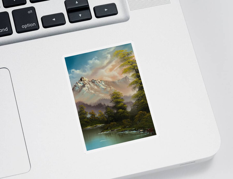 Landscape Sticker featuring the painting Evenings Glow by Chris Steele