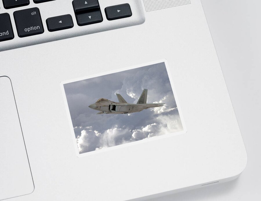 F22 Raptor Sticker featuring the digital art F-22 Raptor by Airpower Art