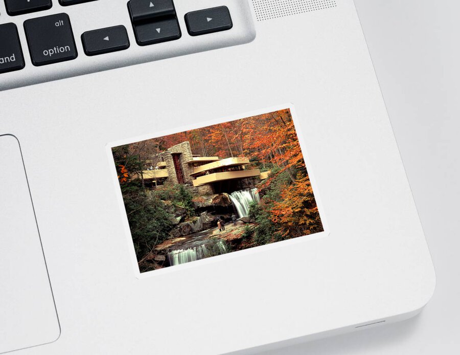 Allegheny Mountains Sticker featuring the photograph Fallingwater House At Bear Run by Theodore Clutter