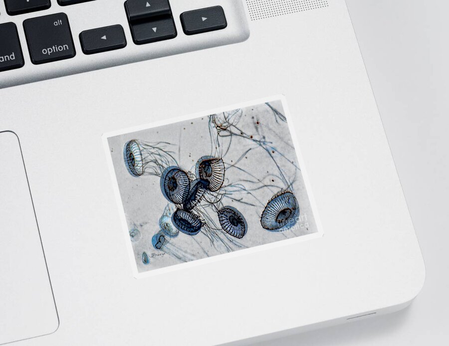 Jellyfish Sticker featuring the digital art Fantasy Fish 3 by Jennie Breeze