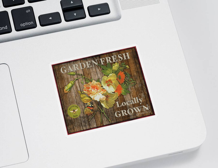 Wood Sticker featuring the digital art Farm Fresh-JP2129 by Jean Plout