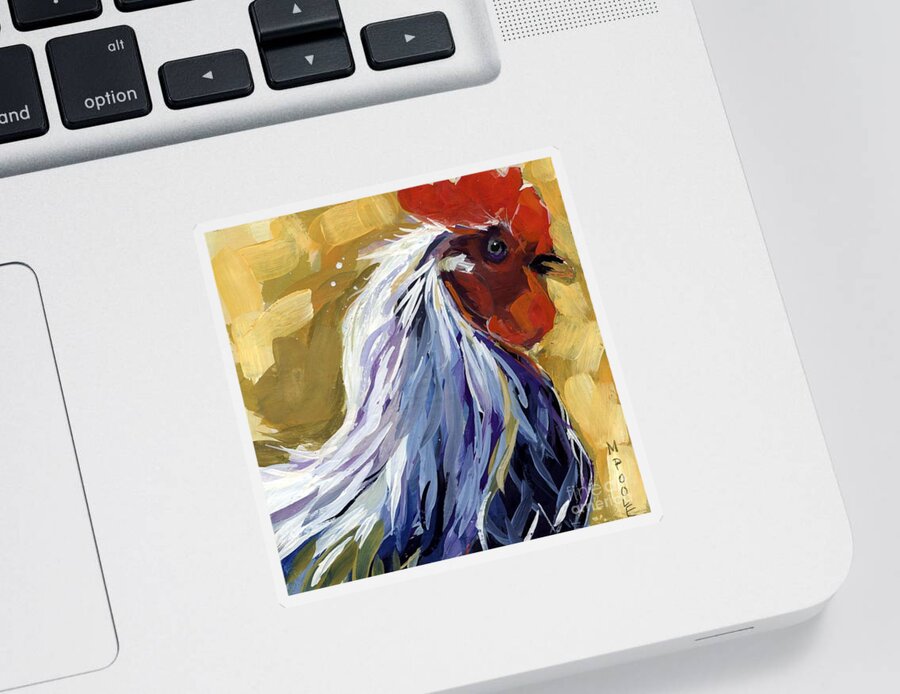 Chicken Sticker featuring the painting Feather by Molly Poole