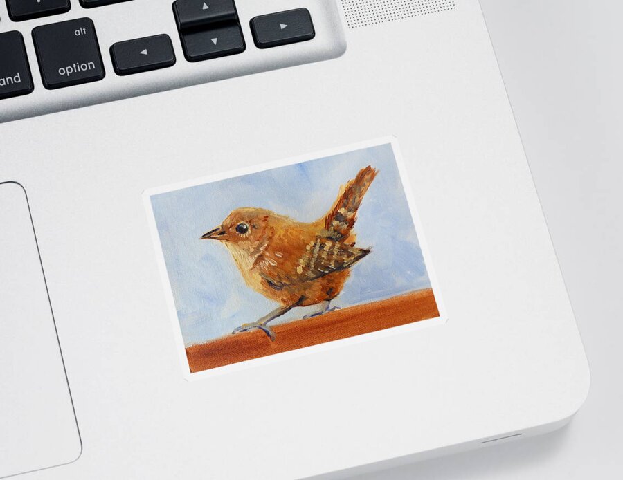 Bird Sticker featuring the painting Feathered by Nancy Merkle