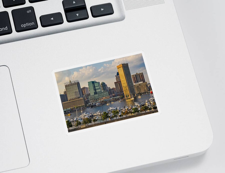 Baltimore Inner Harbor Sticker featuring the photograph Federal Hill View To The Baltimore Skyline by Susan Candelario