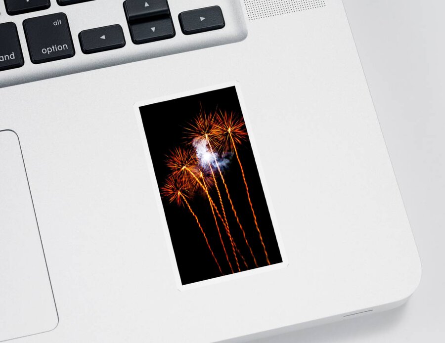 Fireworks Sticker featuring the photograph Fire Dandelion Bouquet by Weston Westmoreland
