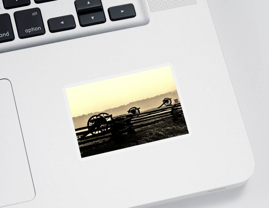 Cannon Sticker featuring the photograph Firing Line by Daniel Thompson