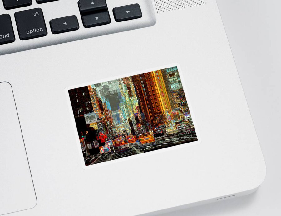Abstract Sticker featuring the photograph First Avenue - New York NY by Miriam Danar