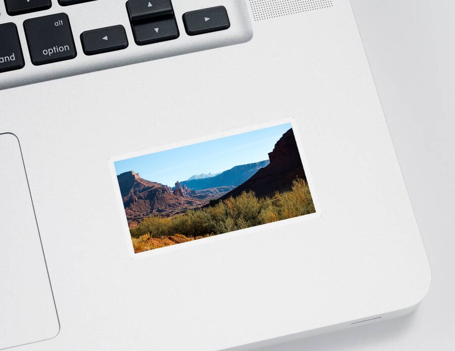 Dakota Sticker featuring the photograph Fisher Towers by Greni Graph