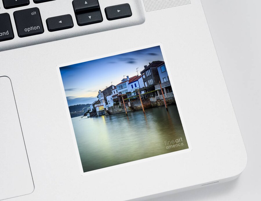 Ares Sticker featuring the photograph Fishing Town of Redes Galicia Spain by Pablo Avanzini