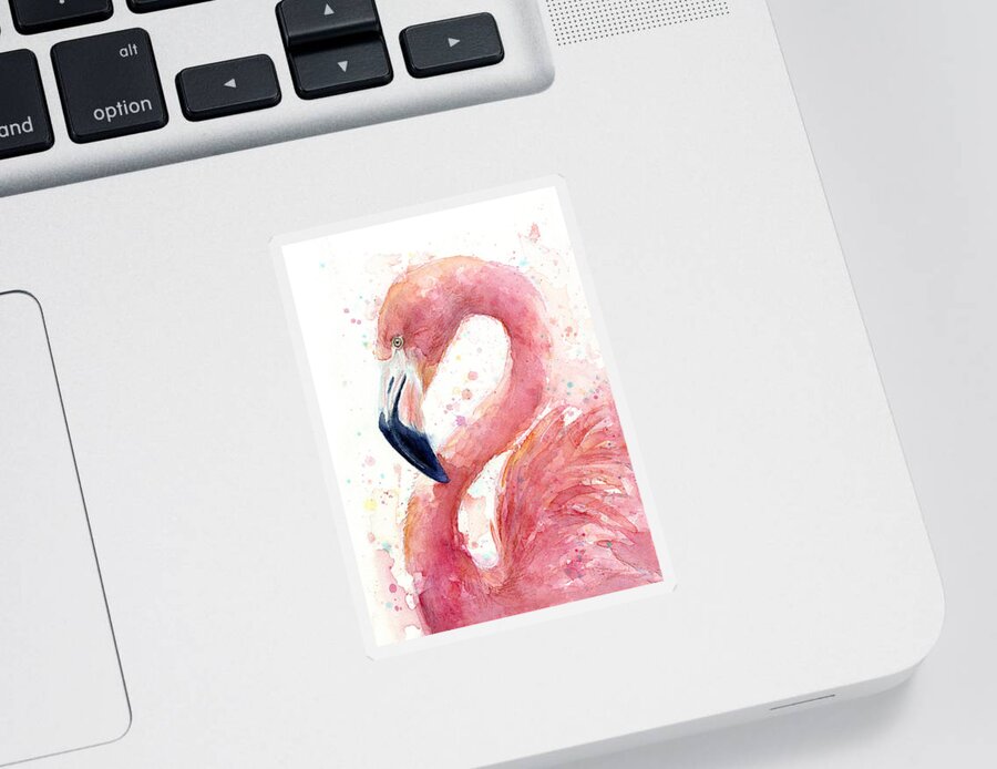 Flamingo Watercolor Painting Spiral Notebook