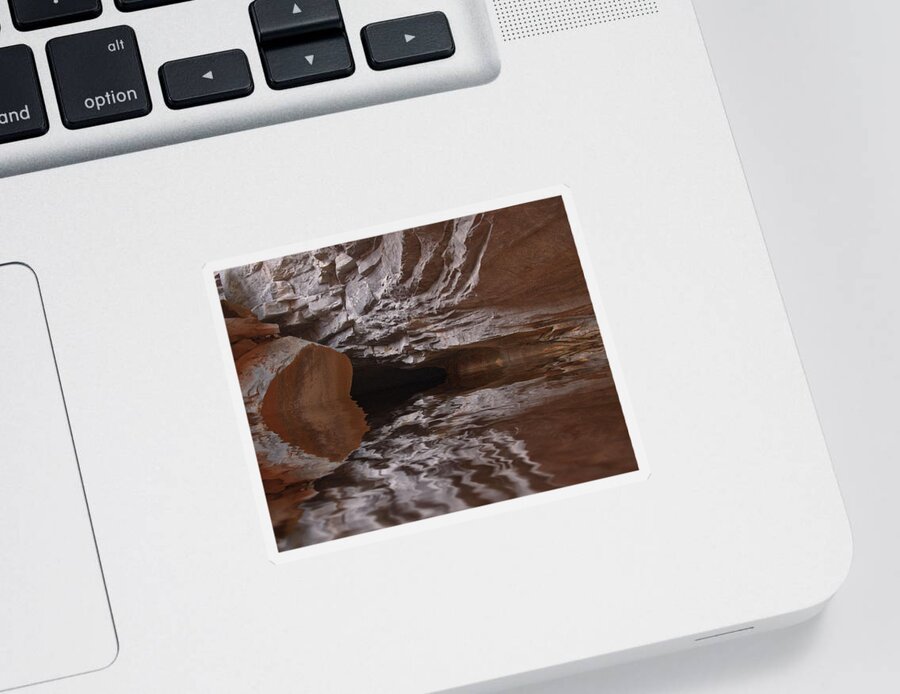 Landscape Sticker featuring the photograph flooded Ohio cave by Flees Photos