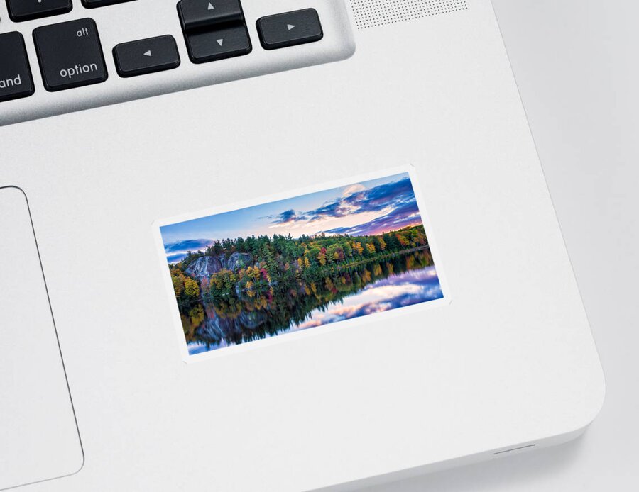 2:4 Sticker featuring the photograph Fly Fishing At Sunset Stonehouse Pond by Jeff Sinon