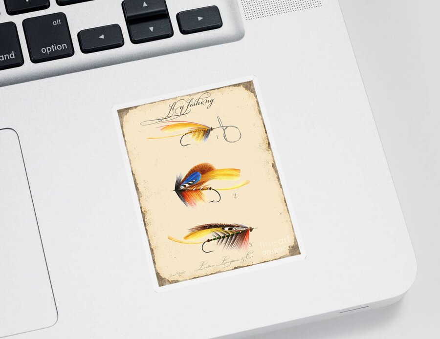 Casting Flies Sticker featuring the digital art Fly Fishing-JP2094 by Jean Plout