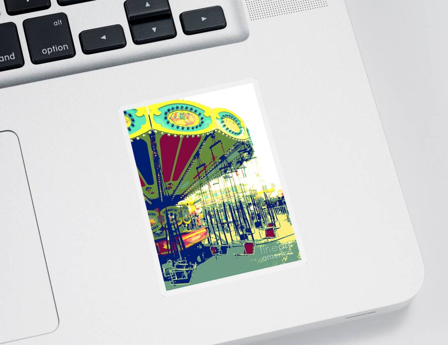 Fair Sticker featuring the digital art Flying Chairs by Valerie Reeves