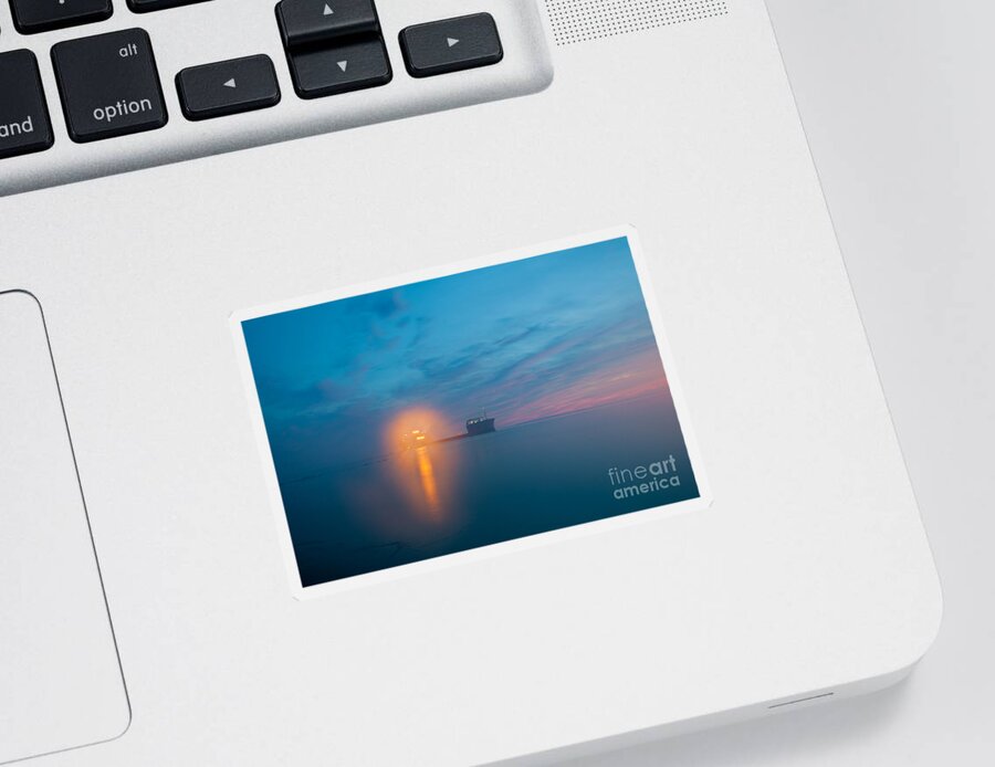 Fog Sticker featuring the photograph Fog over Charleston Harbor by Dale Powell
