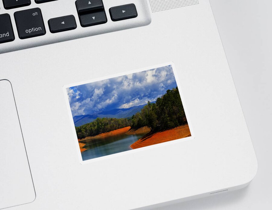 Landscape Sticker featuring the photograph Fontana lake storm by Flees Photos