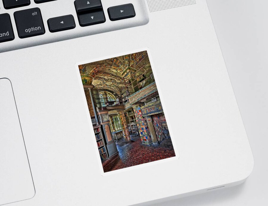 Castle Sticker featuring the photograph Fonthill Castle Library Room by Susan Candelario