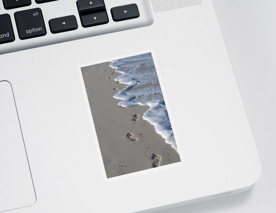 Caribbean Sticker featuring the photograph Footprints in the Sand by Caroline Stella