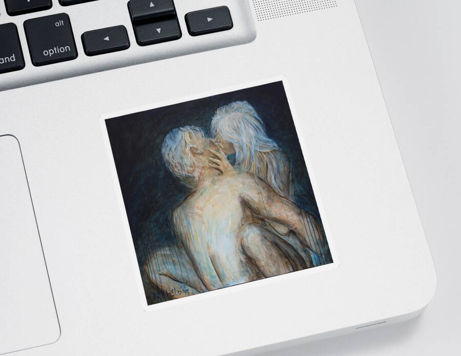 Erotica Sticker featuring the painting Forbidden Love - Erotica by Nik Helbig