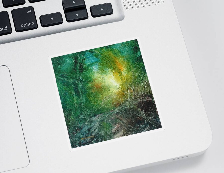 David Ladmore Sticker featuring the painting Forest Light 27 by David Ladmore