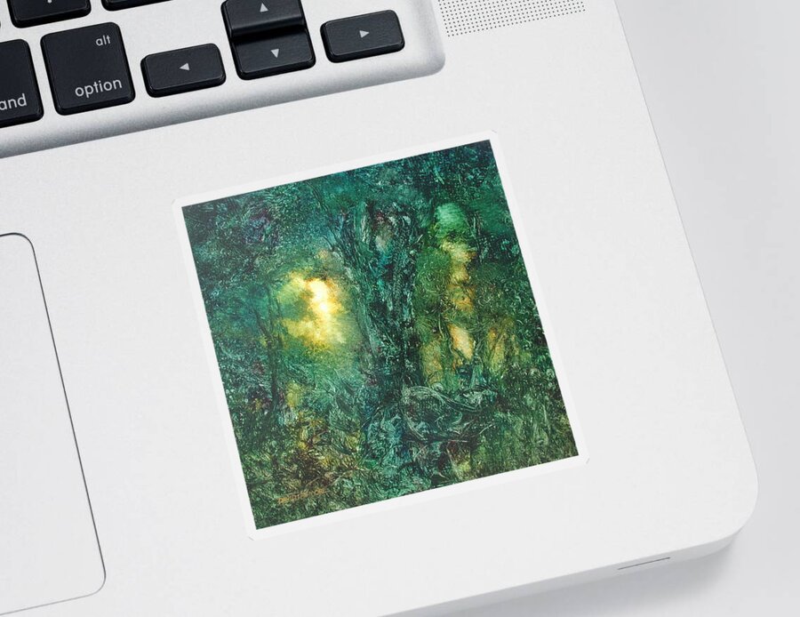 David Ladmore Sticker featuring the painting Forest Light 28 by David Ladmore