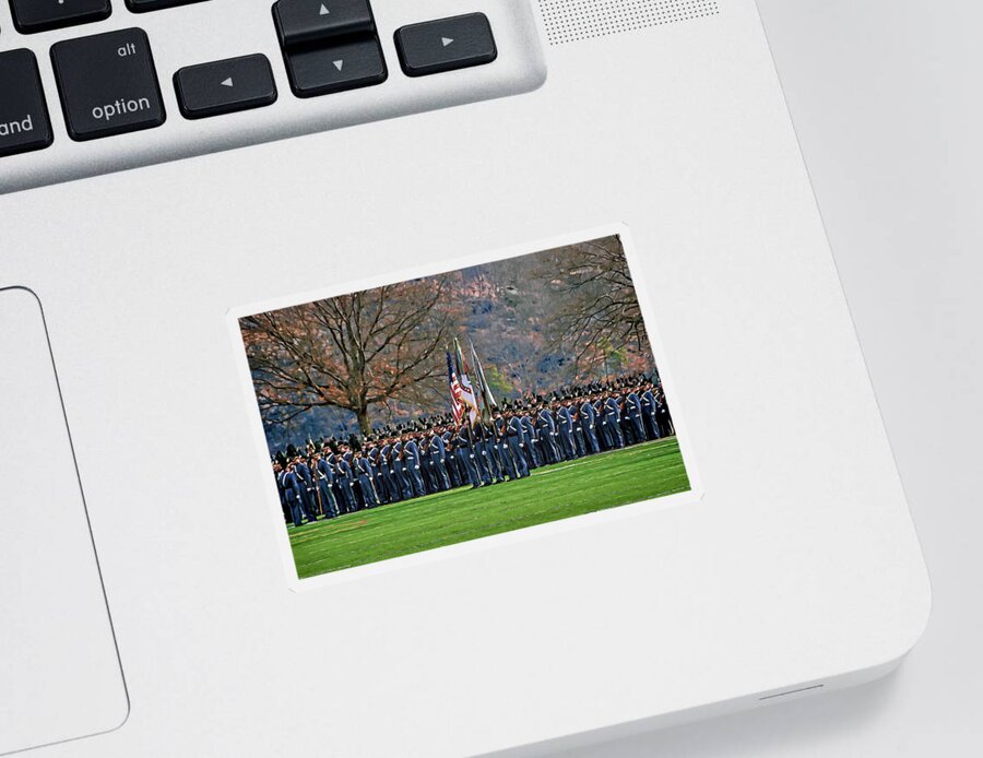 Usma Sticker featuring the photograph Formation Before Parent Weekend Parade by Jerry Gammon