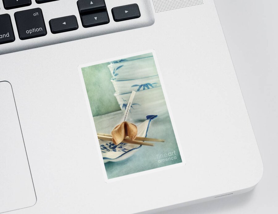 Chinaware Sticker featuring the photograph Fortune Cookie by Priska Wettstein