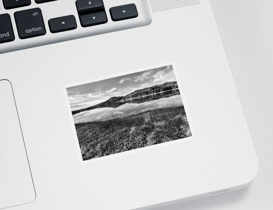 Black And White Photography Sticker featuring the photograph Foster Dam by Bonnie Bruno