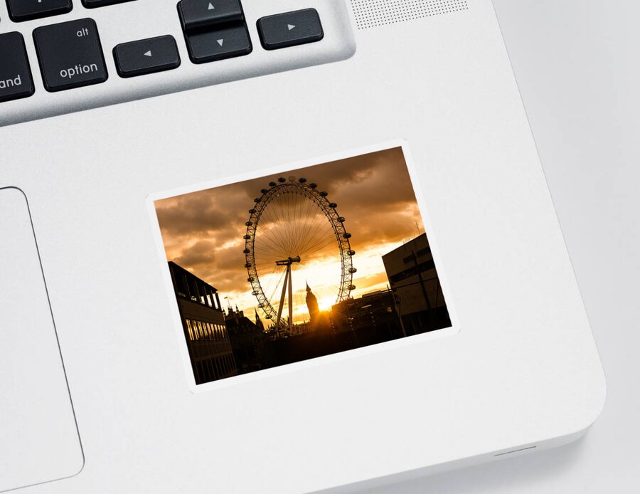 London Sticker featuring the photograph Framing a London Sunset by Georgia Mizuleva