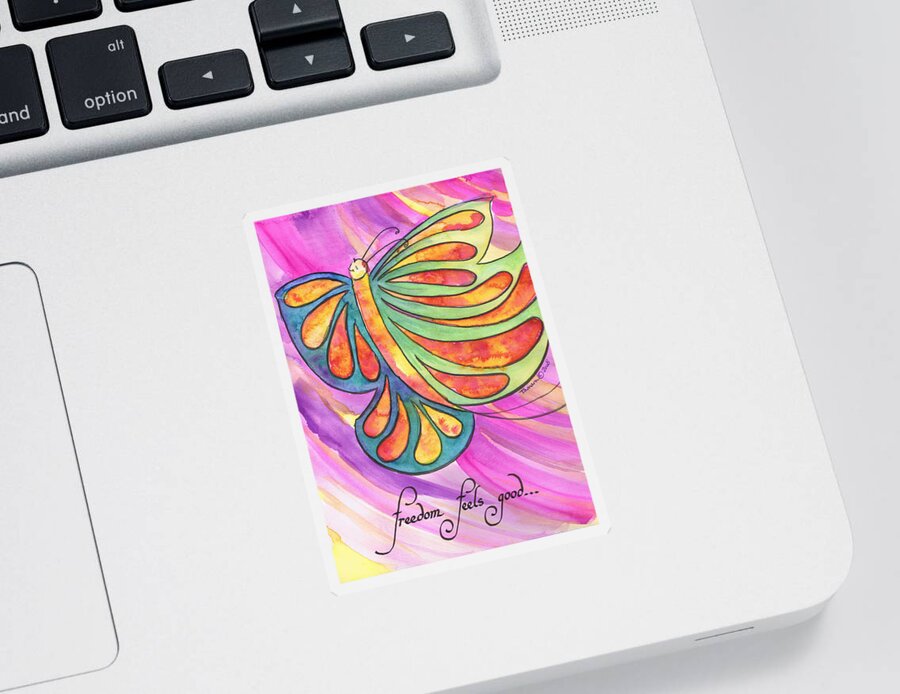 Watercolor Sticker featuring the painting Freedom Feels Good by Tamara Kulish